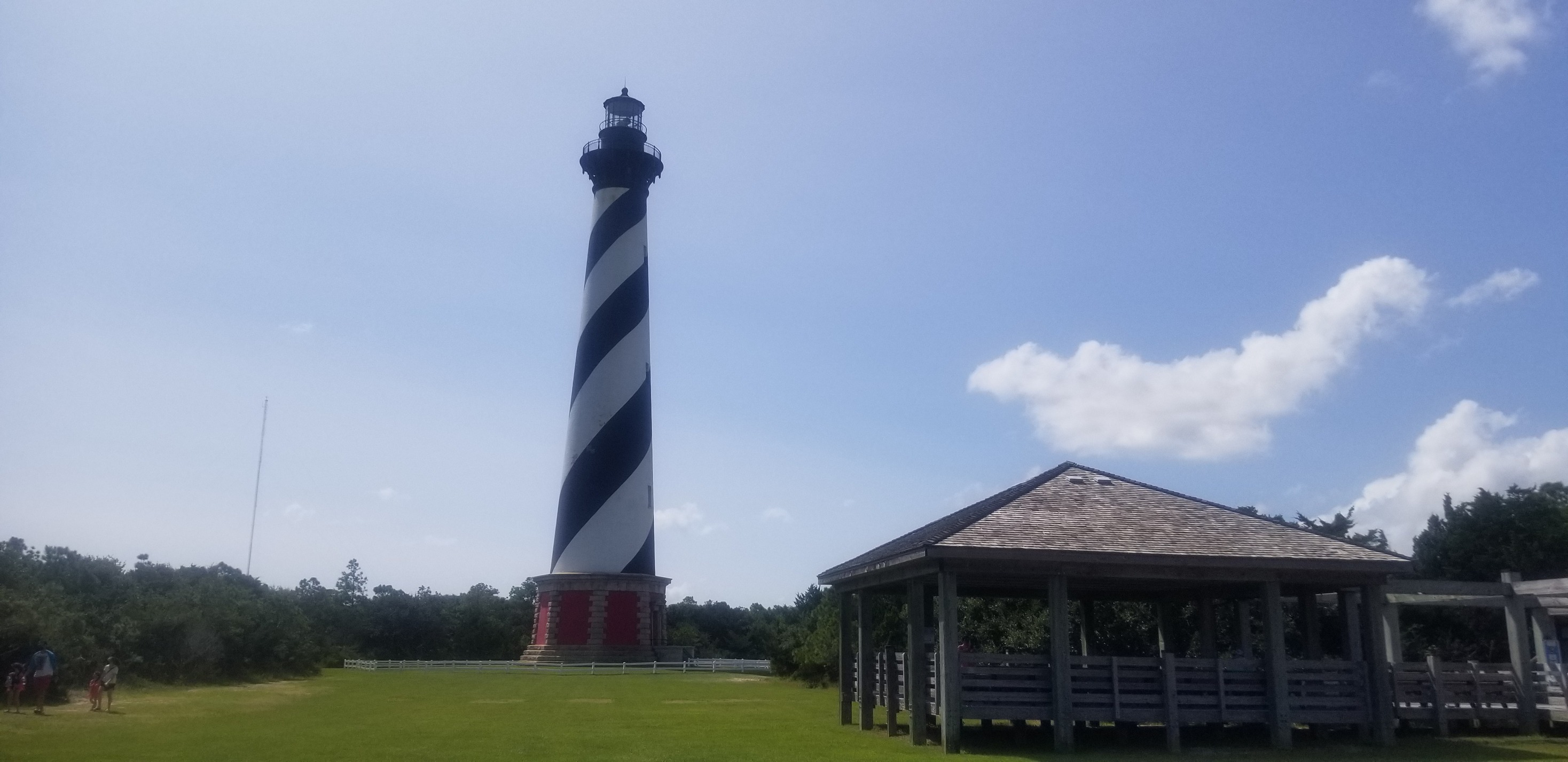 Cape Hatteras Lighthouse beneath a blue North Carolina sky
