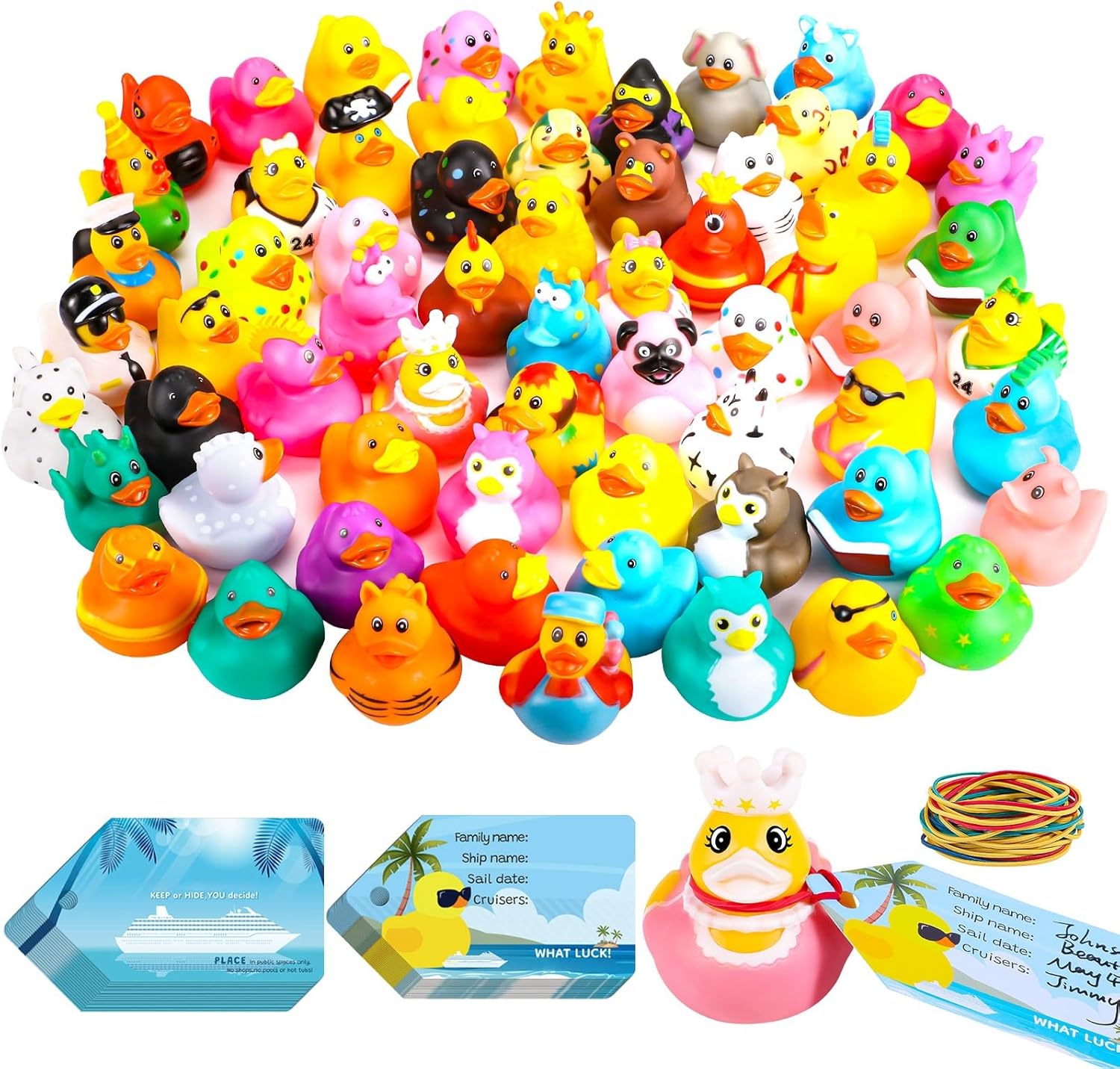 100 piece cruise ducks tags kit