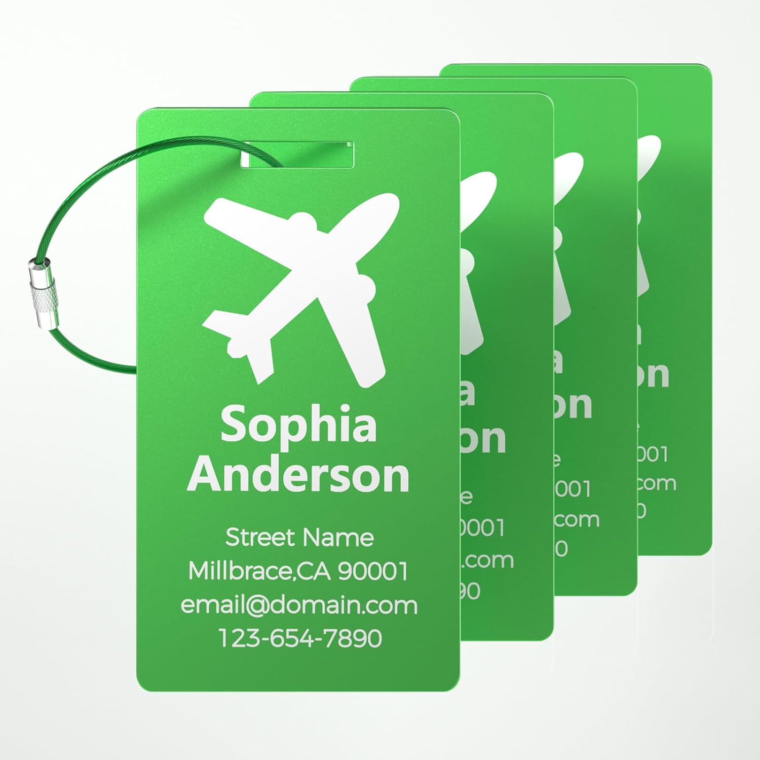 Personalized metal luggage tags laser engraved aluminum cruise travel bag tags