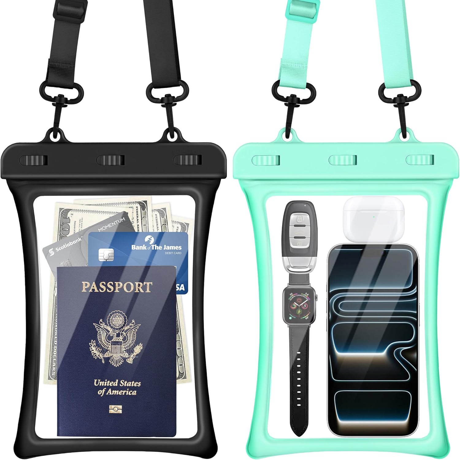 Floatable extra-large universal waterproof phone case two pack