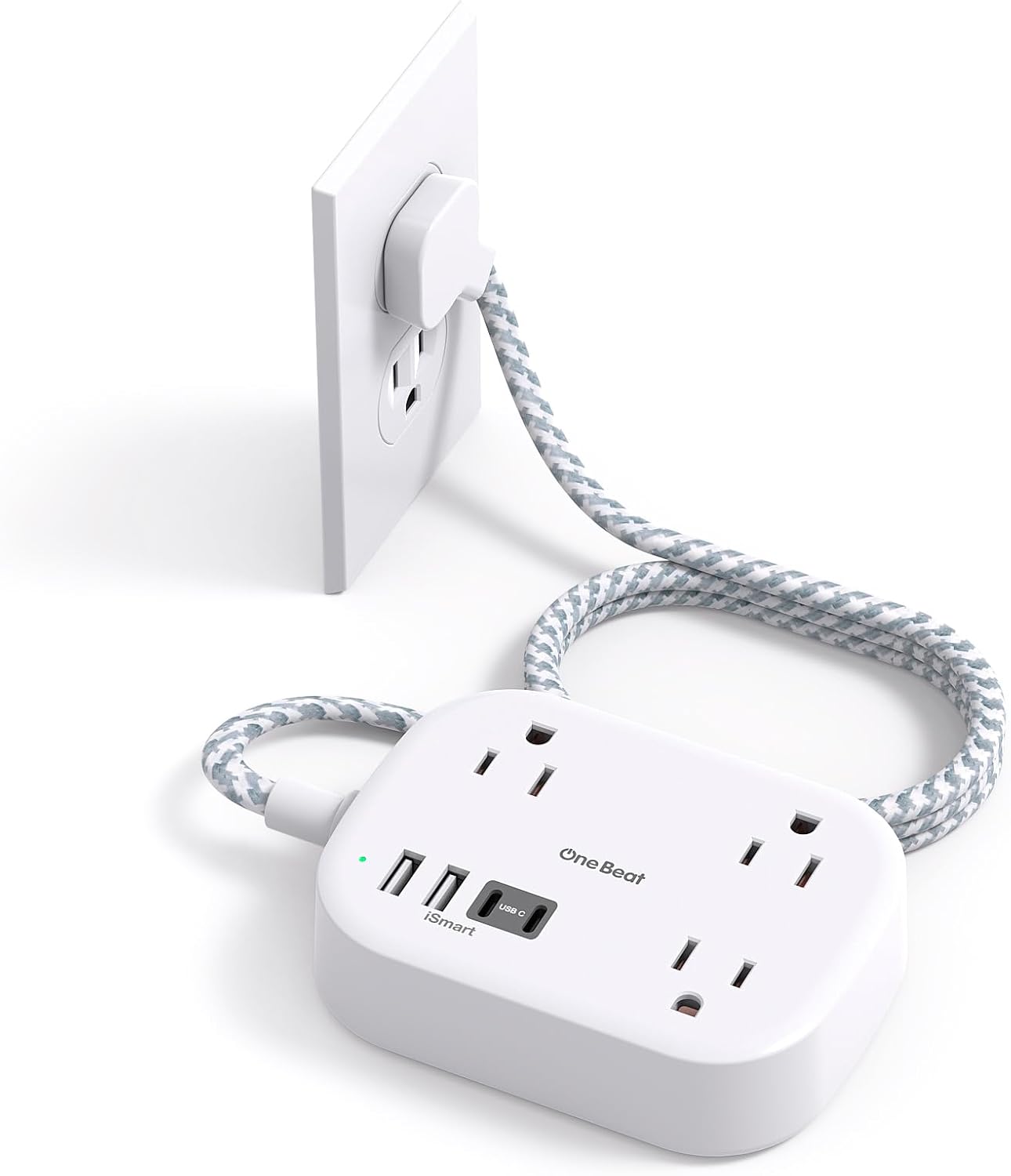 Travel power strip with multiple outlets and USB ports