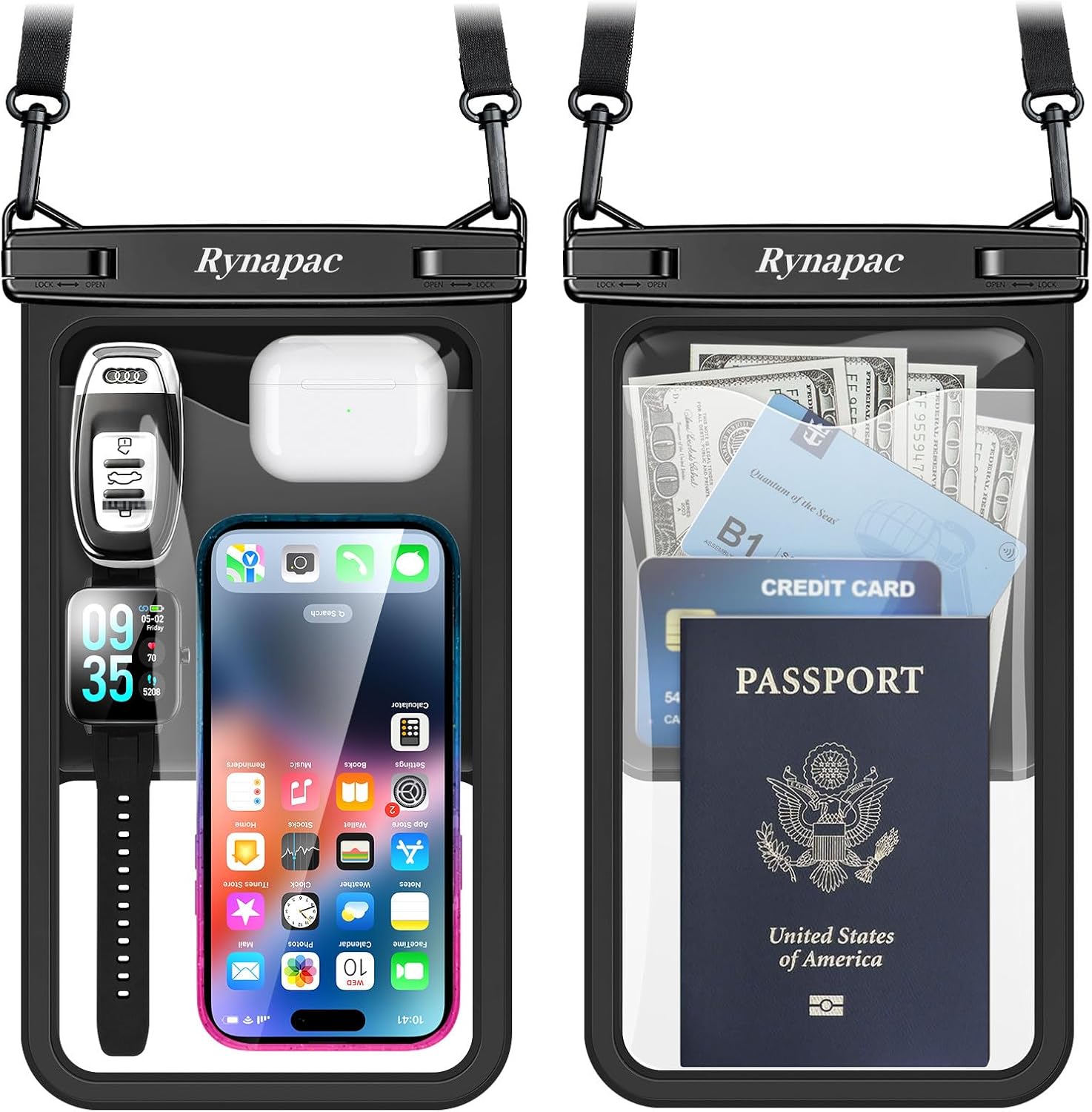 Large waterproof phone pouch bag for beach and excursions