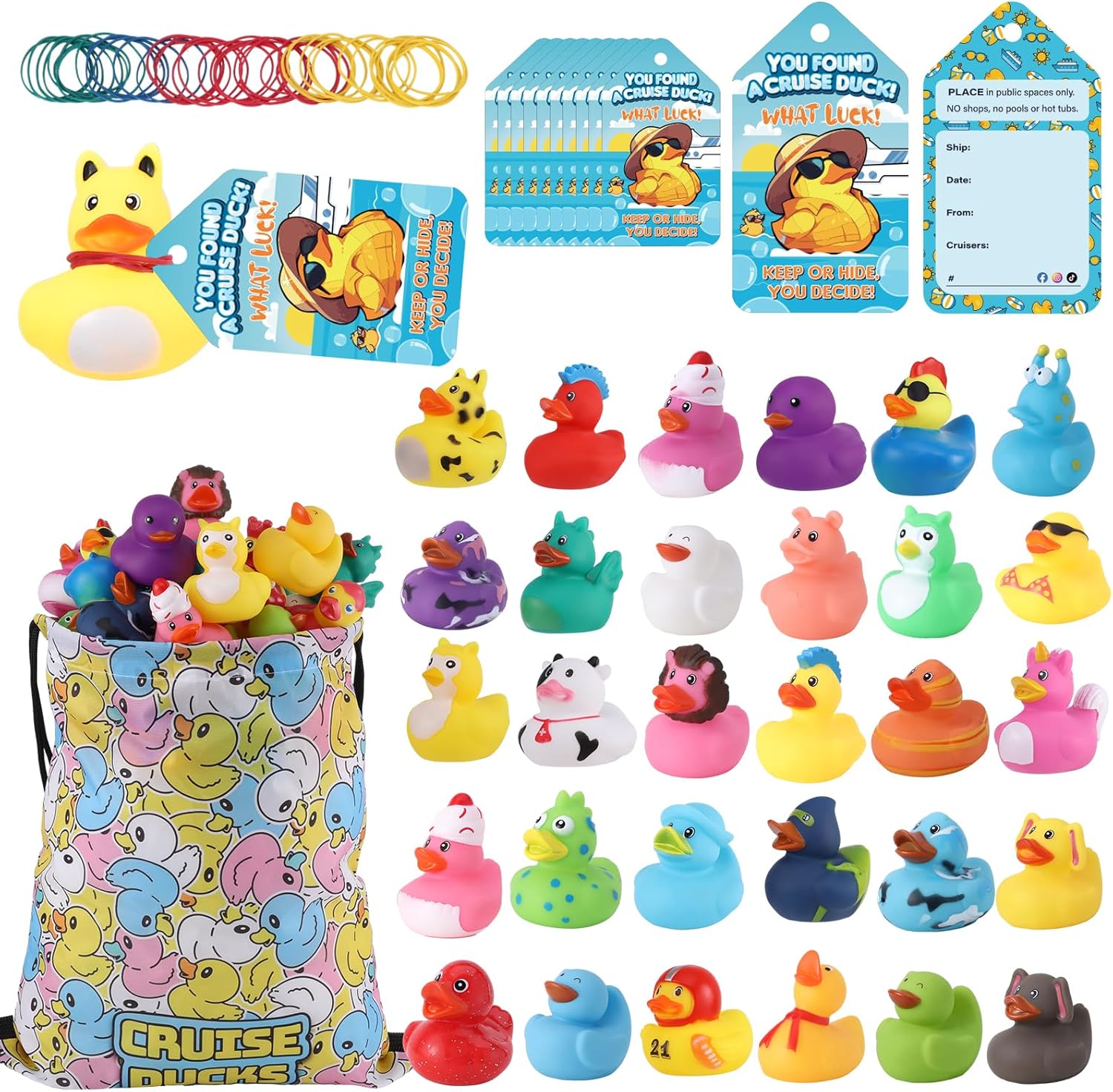 30 piece cruise rubber ducks kit