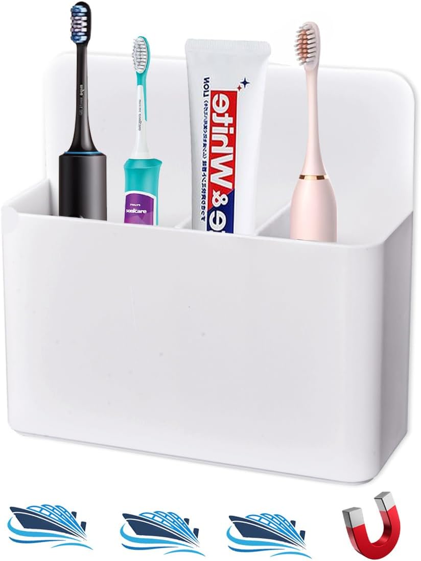 Magnetic toothbrush holders for cruise bathroom walls