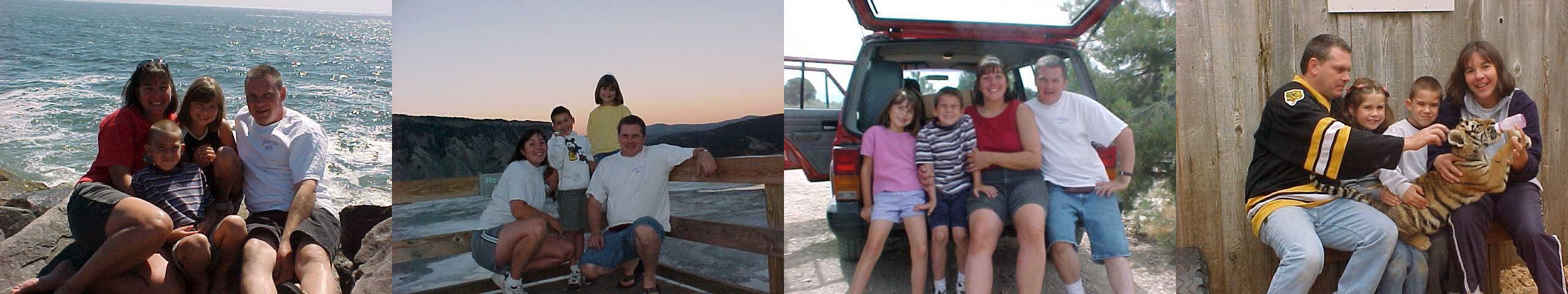 Four original Agnitti family adventure photographs preserved as a panoramic collage