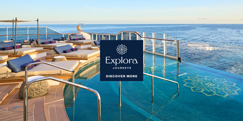 Explora Journeys pool deck at sea