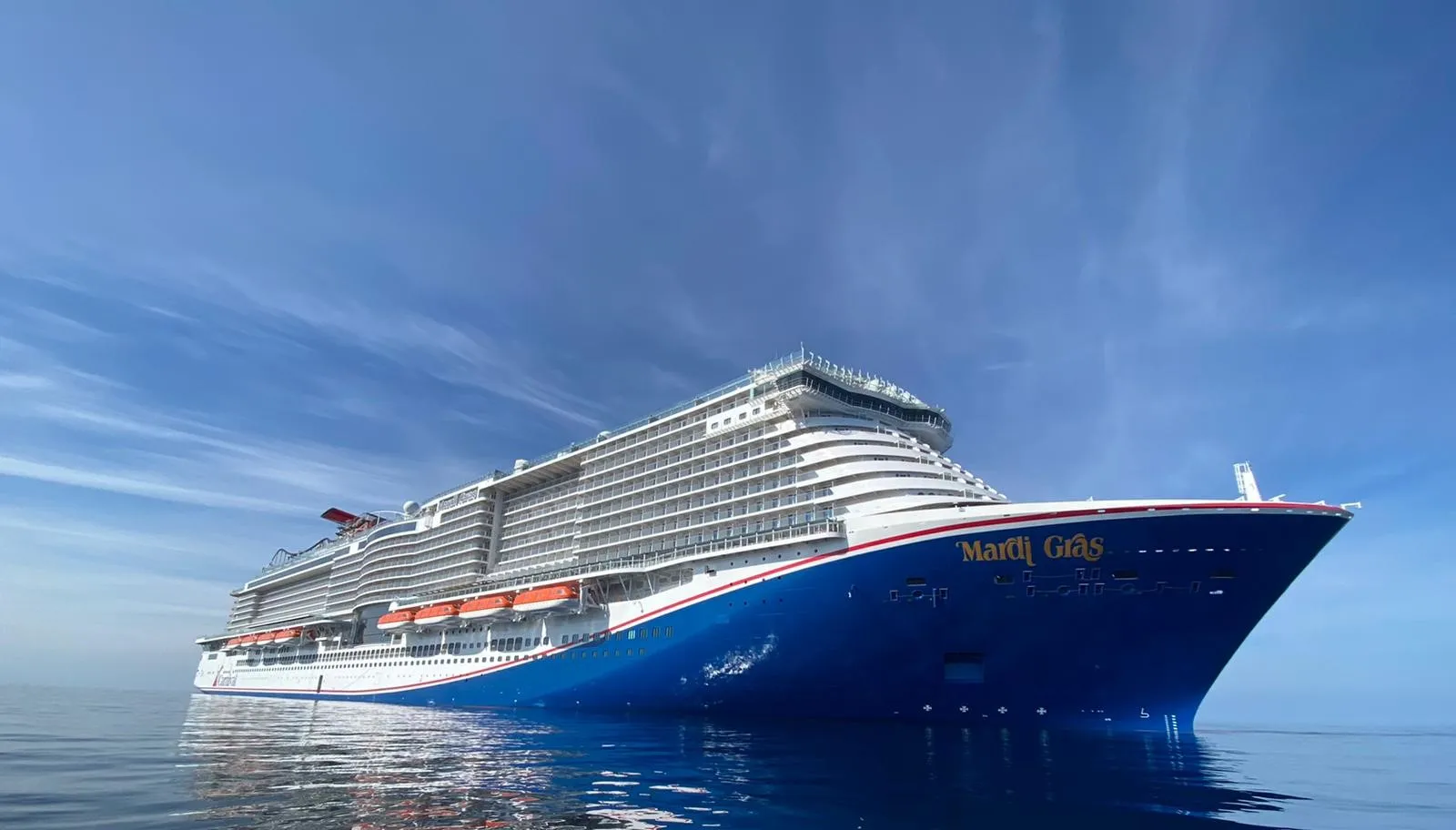 Carnival Mardi Gras cruise ship at sea